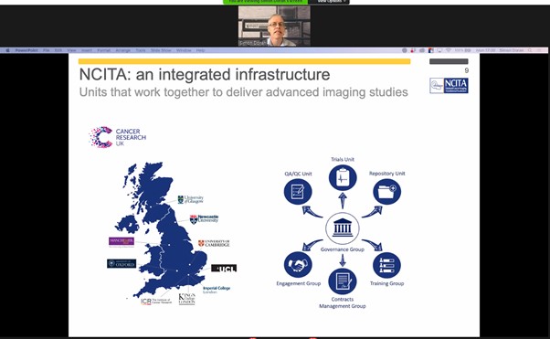 Dr Simon Doran, NCITA Repository Unit Manager, presents slide: ‘NCITA: an integrated infrastructure’