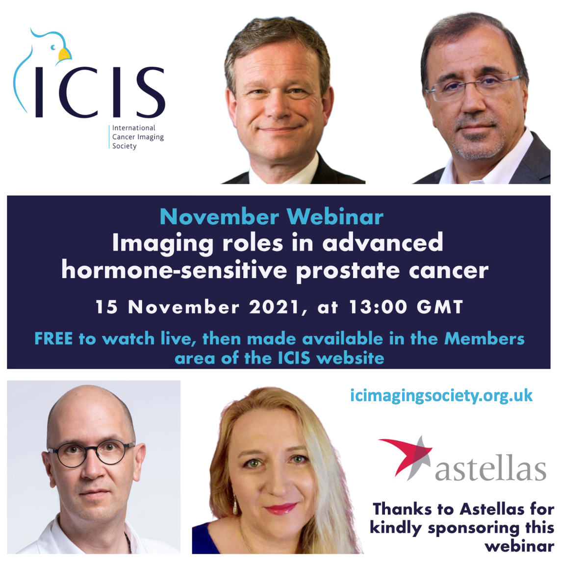 ICIS - International Cancer Imaging Society - November webinar - Imaging roles in advanced hormone-sensitive prostate cancer