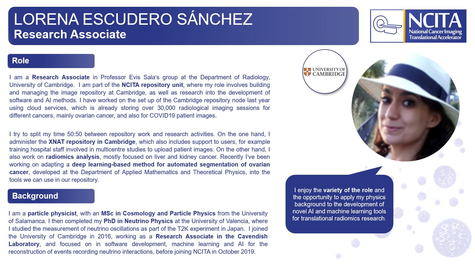 Lorena Escudero Sanchez - NCITA Research Associate