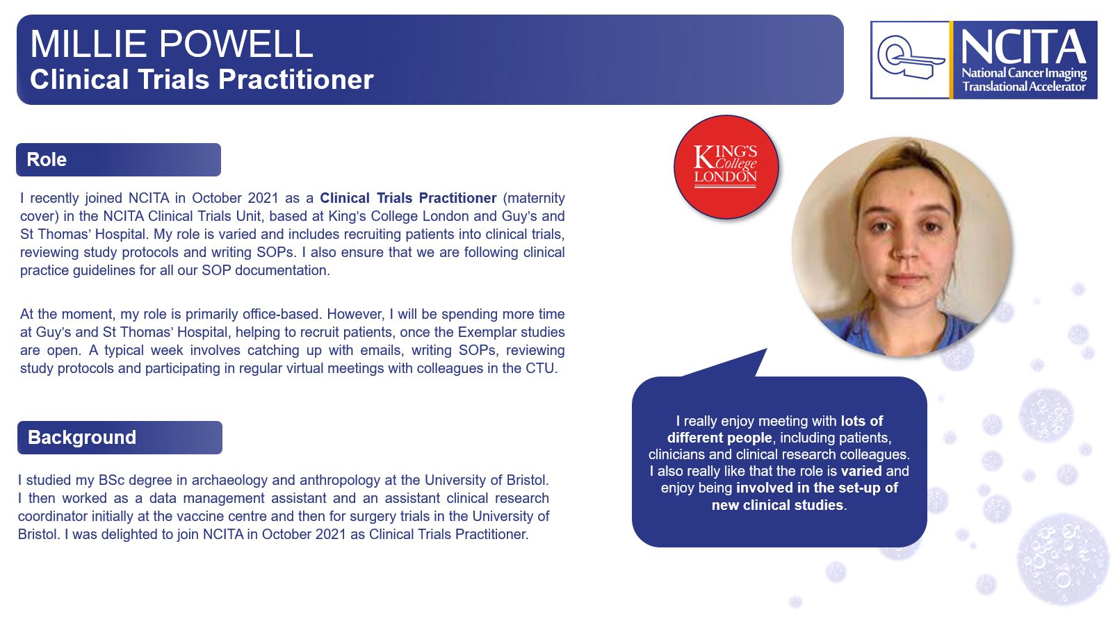 Millie Powell - NCITA Clinical Trials Practitioner