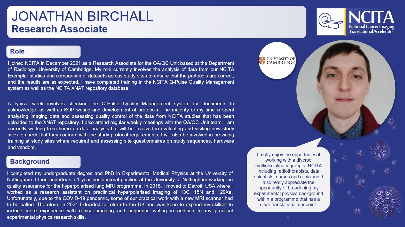 Jonathan Birchall - NCITA Research Associate